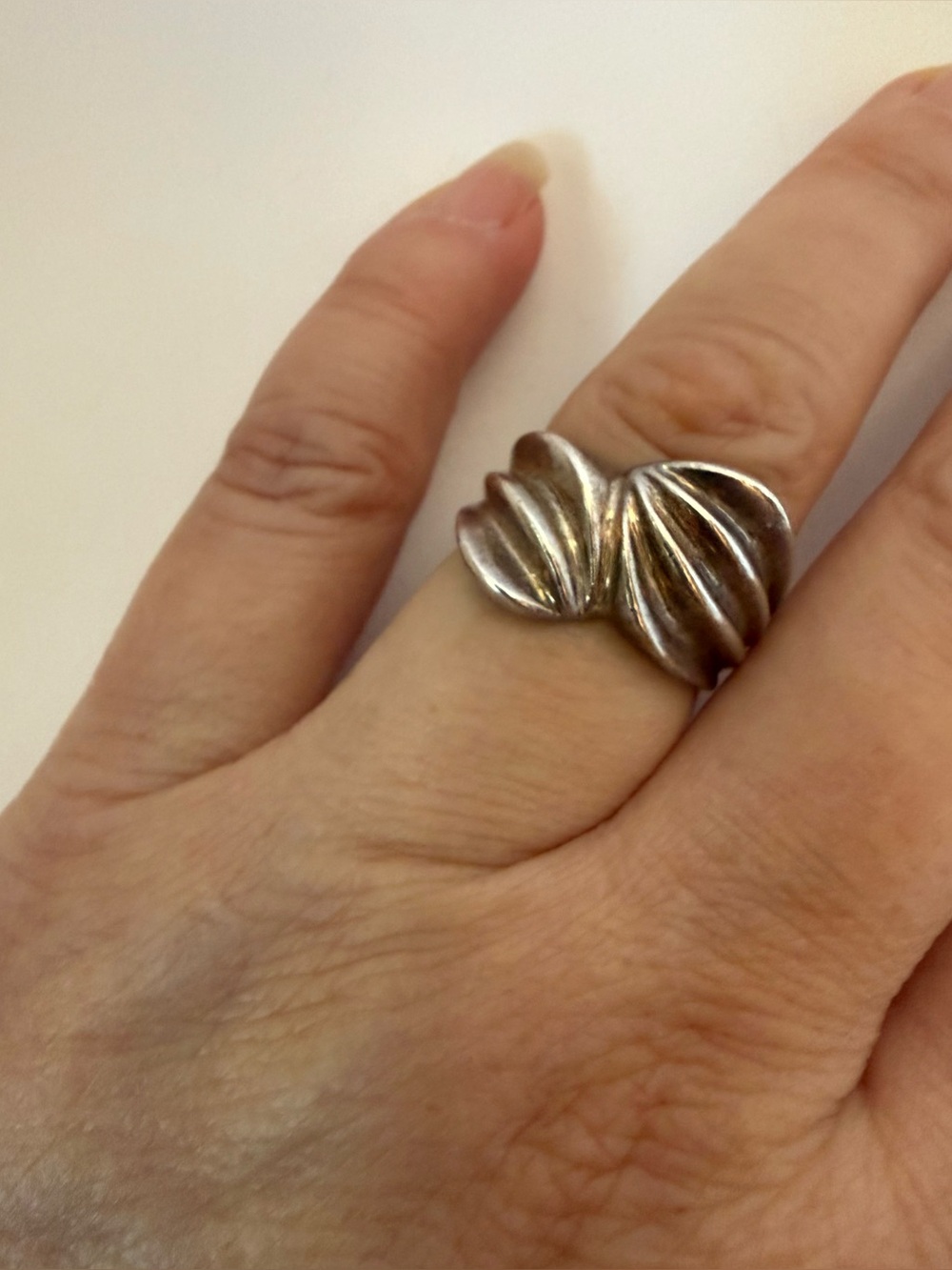 Vintage Thailand 925 Sterling Silver Modernist Ribbon Ring Size 6.5